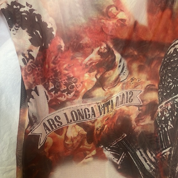 Western Pattern Sheer Romper - Picture 2 of 5